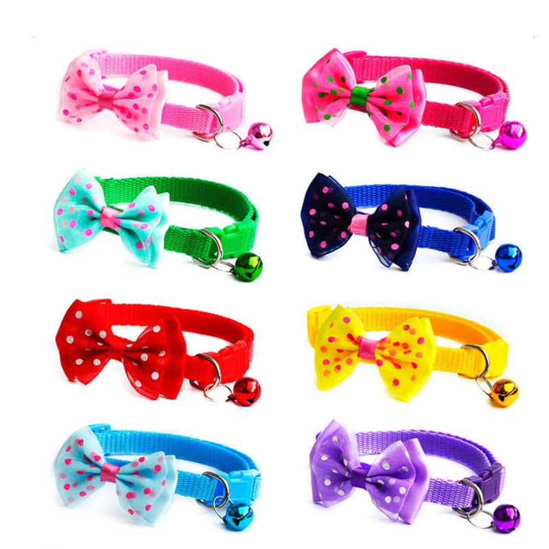 Pet Collar Bow Tie Bell