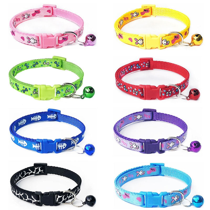 Cartoon Collars With Bell Adjustable Polyester